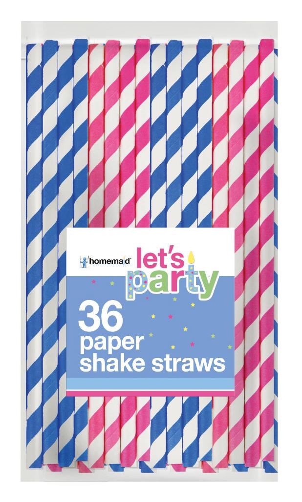 36 Pack Striped Shake Paper Straws - Click Image to Close