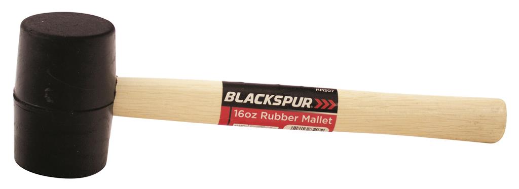 Blackspur 16oz Rubber Mallet With Wooden Shaft - Click Image to Close