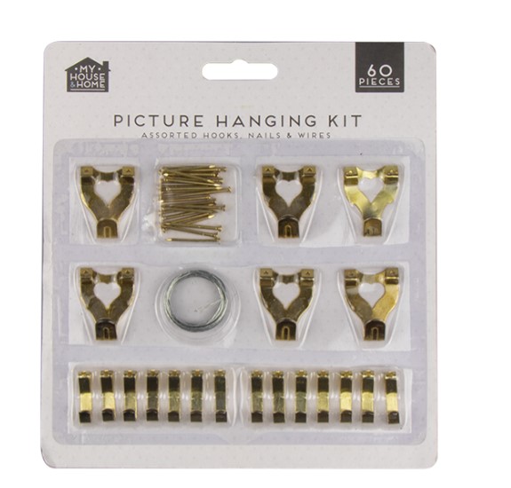 Picture Hanging Kit - 60 Piece - Click Image to Close