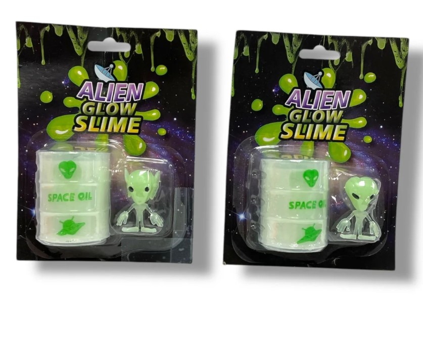 Alien Glow Slime On Card - Click Image to Close