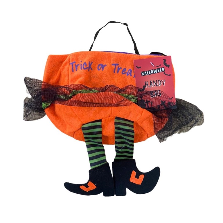 *** OFFER *** Orange Felt Trick Or Treat Bag 20cm - Click Image to Close