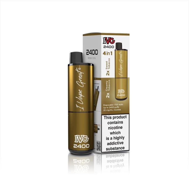 IVG 2400 Puff 4 In 1 Disposable Vape Tobacco Edition - Click Image to Close