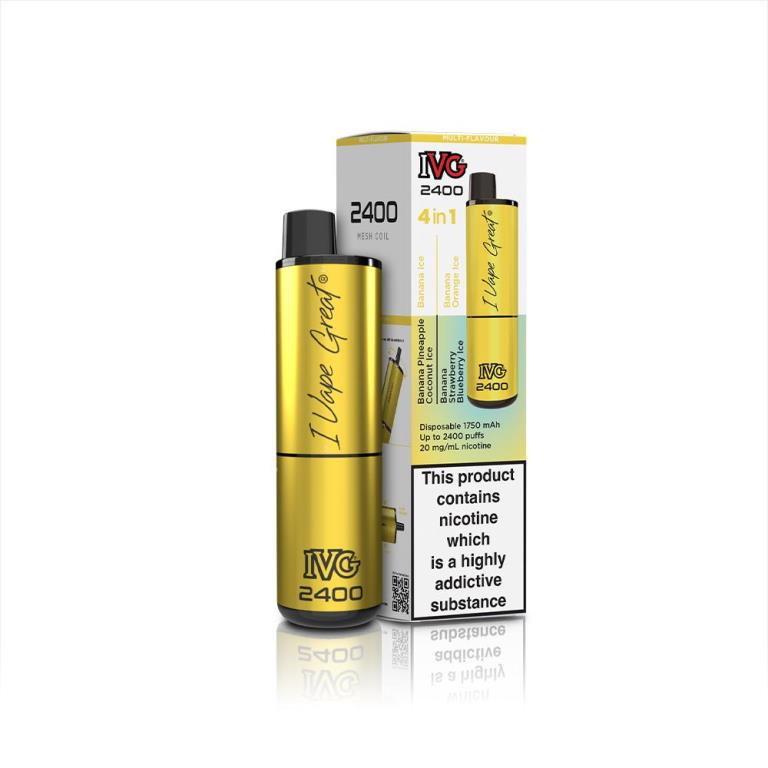IVG 2400 Puff 4 In 1 Disposable Vape Banana Edition - Click Image to Close