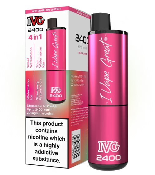 IVG 2400 Puff 4 In 1 Disposable Vape Watermelon Edition - Click Image to Close