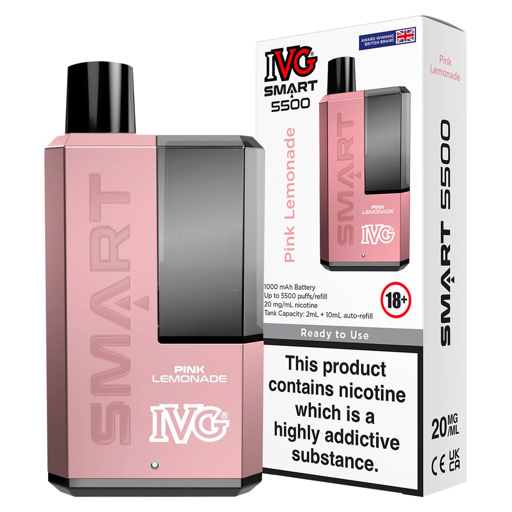 IVG Smart 5500 Pink Lemonade Disposable Vape Kit - Click Image to Close