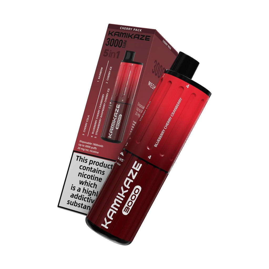 Kamikaze 3000 Puff 5 In 1 Disposable Vape Cherry Edition - Click Image to Close