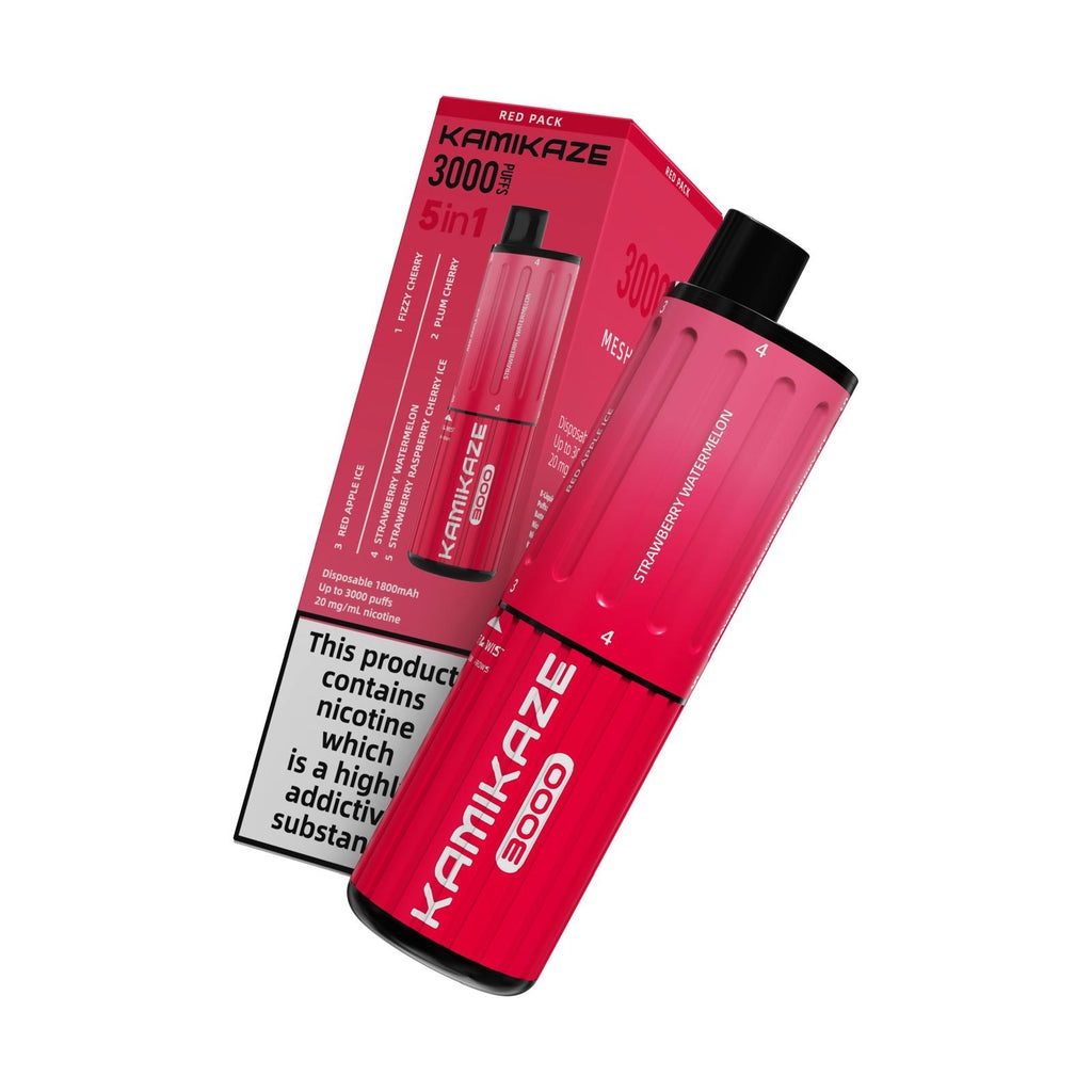 Kamikaze 3000 Puff 5 In 1 Disposable Vape Red Edition - Click Image to Close