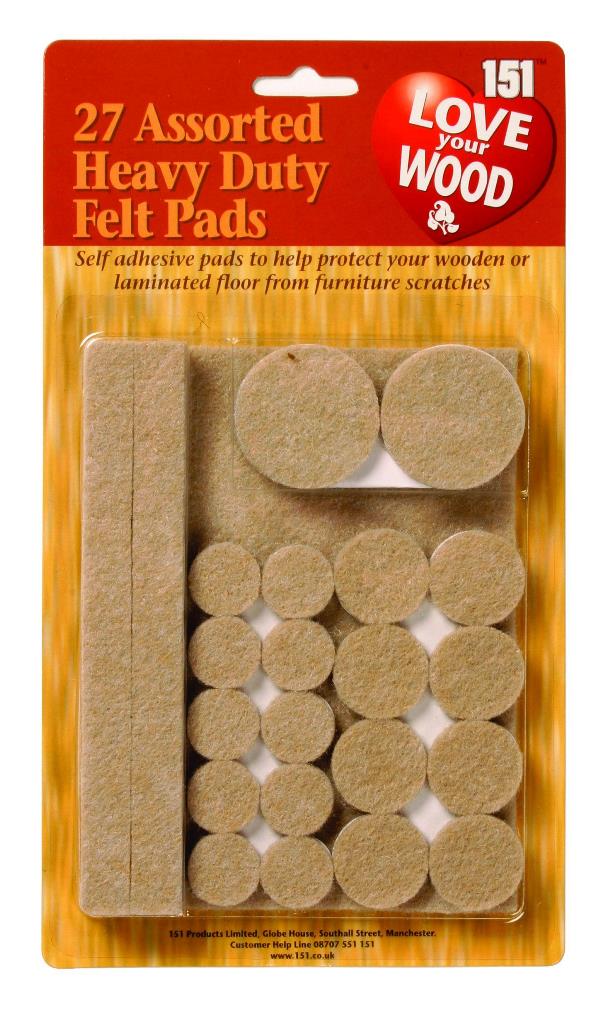 Heavy Duty Felt Pads 27 Pack ( Assorted Sizes ) - Click Image to Close