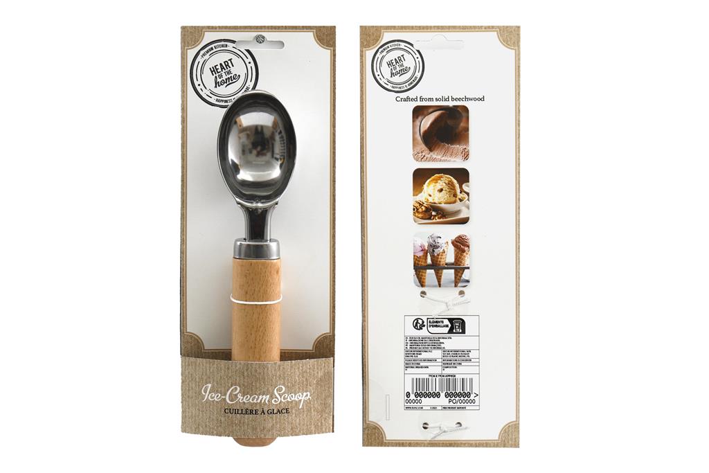 Wooden Handle Ice Cream Scoop - Click Image to Close