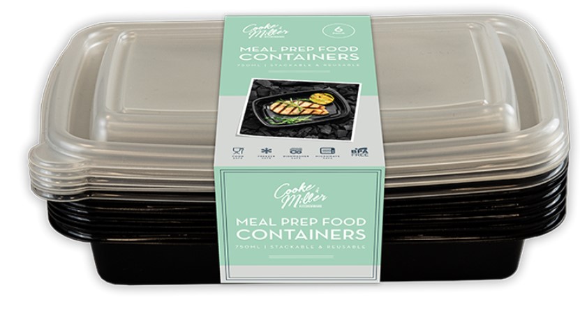 Meal Prep Food Containers 750ML 6pk - Click Image to Close