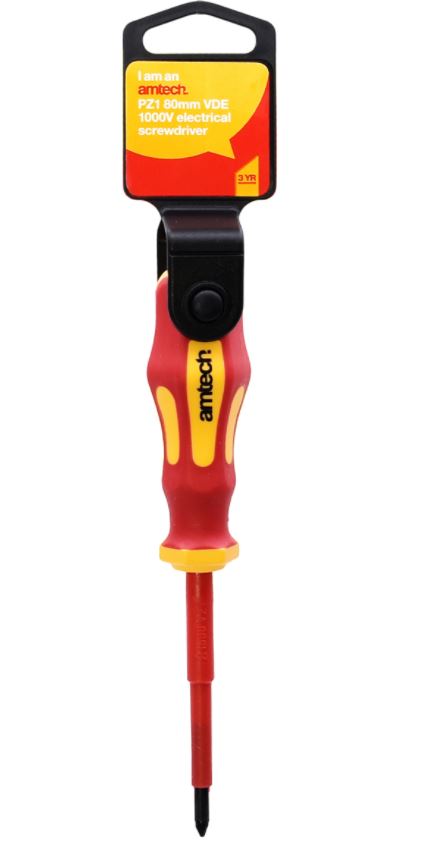 Amtech 80mm Pozidrive Vde Screwdriver - Click Image to Close