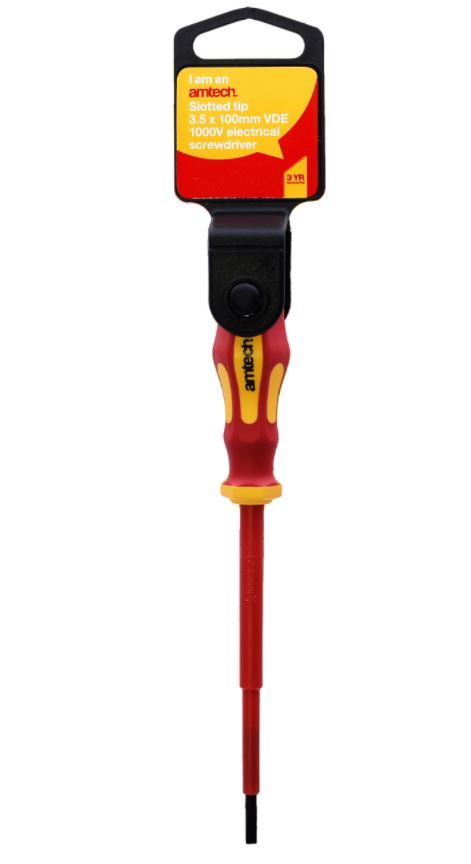 Amtech 100mm Slotted Vde Screwdriver - Click Image to Close