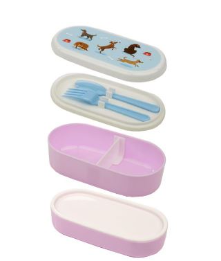 Catch Patch Dog Lunch Box With Fork & Spoon - Click Image to Close