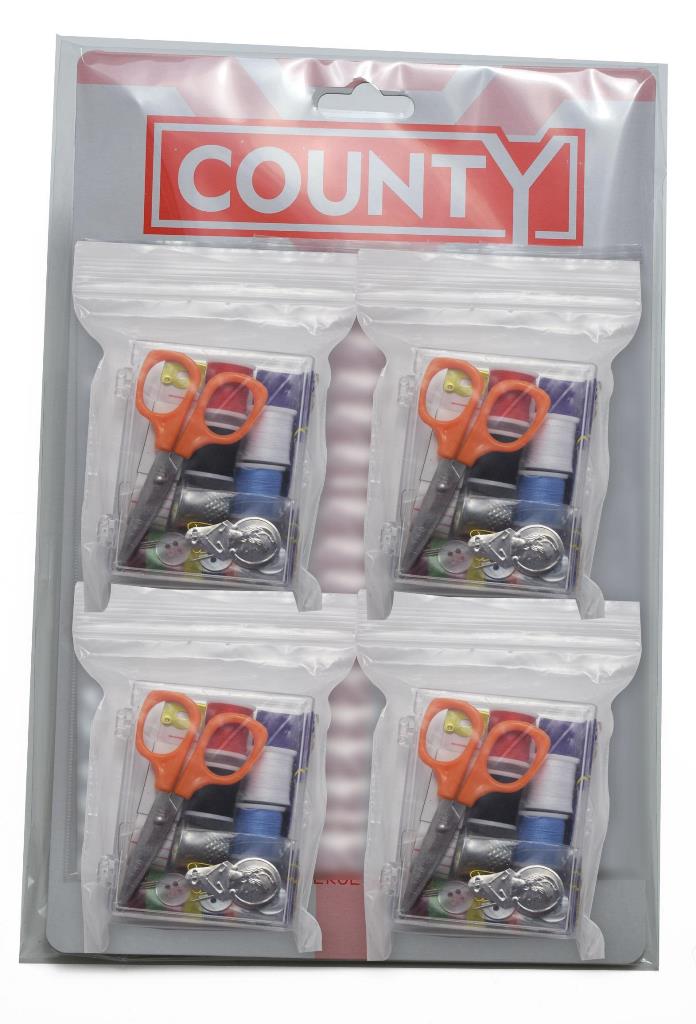 County Sewing Kit X 4 - Click Image to Close