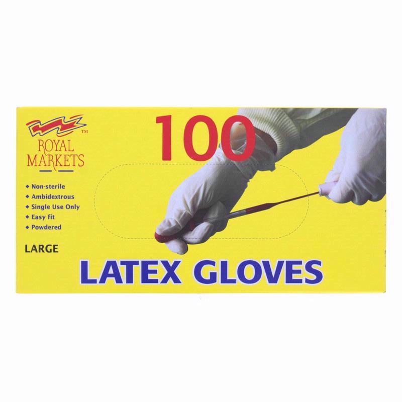 Latex Gloves Box 100 Large - Click Image to Close
