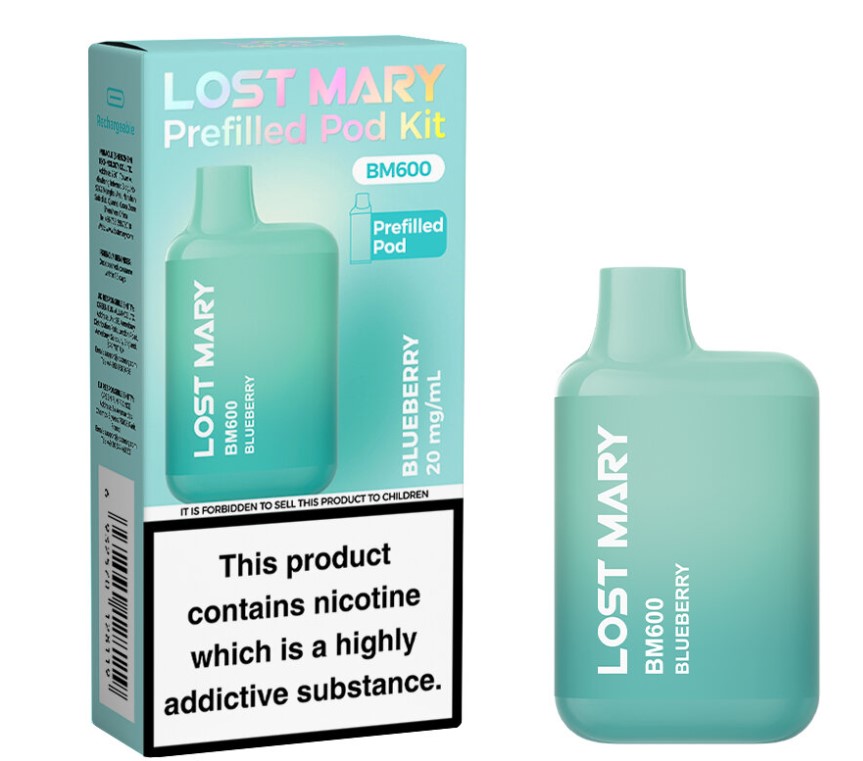 Lost Mary BM600 Prefilled Pod Kit Blueberry X 10 Pack - Click Image to Close