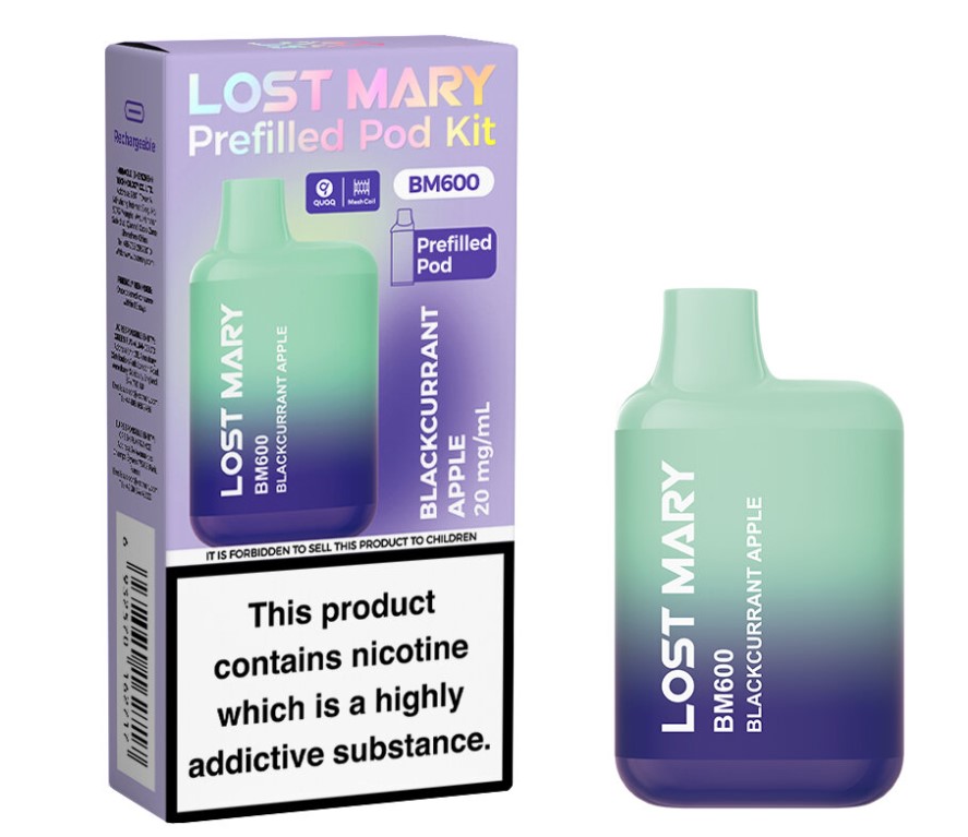 LOST MARY BM600 Prefilled Pod Kit Blackcurrant Apple x 10PC - Click Image to Close