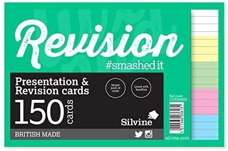 Silvine Revision Coloured Cards 152 X 102mm 150 Cards - Click Image to Close