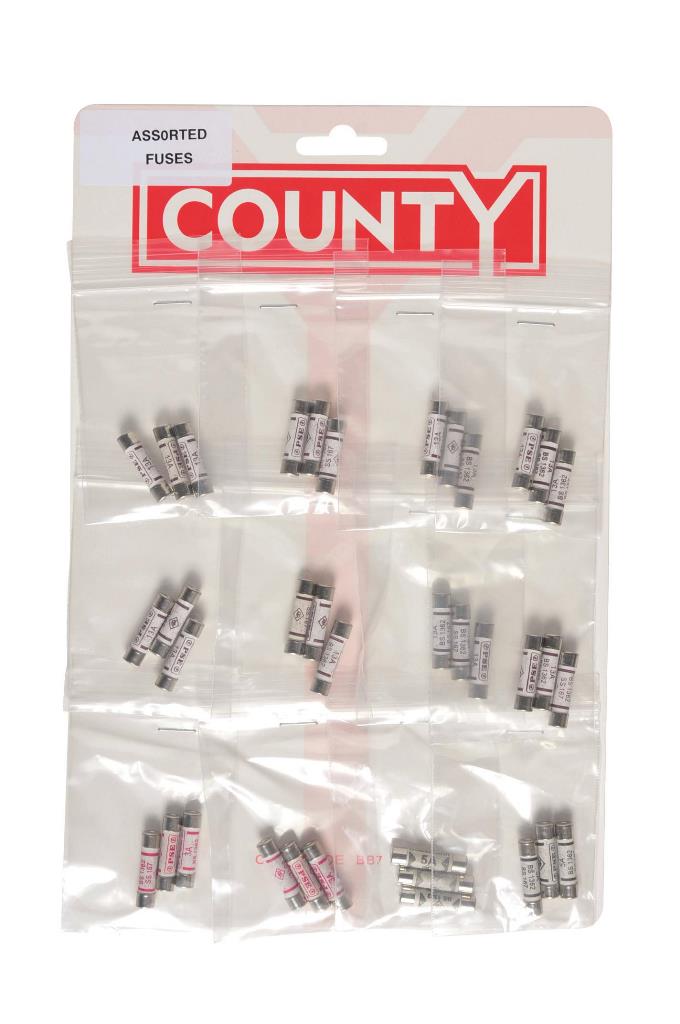 County Assorted Fuses 3 Pack X 12 - Click Image to Close