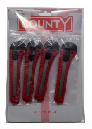 County Retractable Trimming Knive X 4 - Click Image to Close