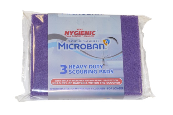 Microban 3 Pack Heavy Duty Scouring Pads - Click Image to Close
