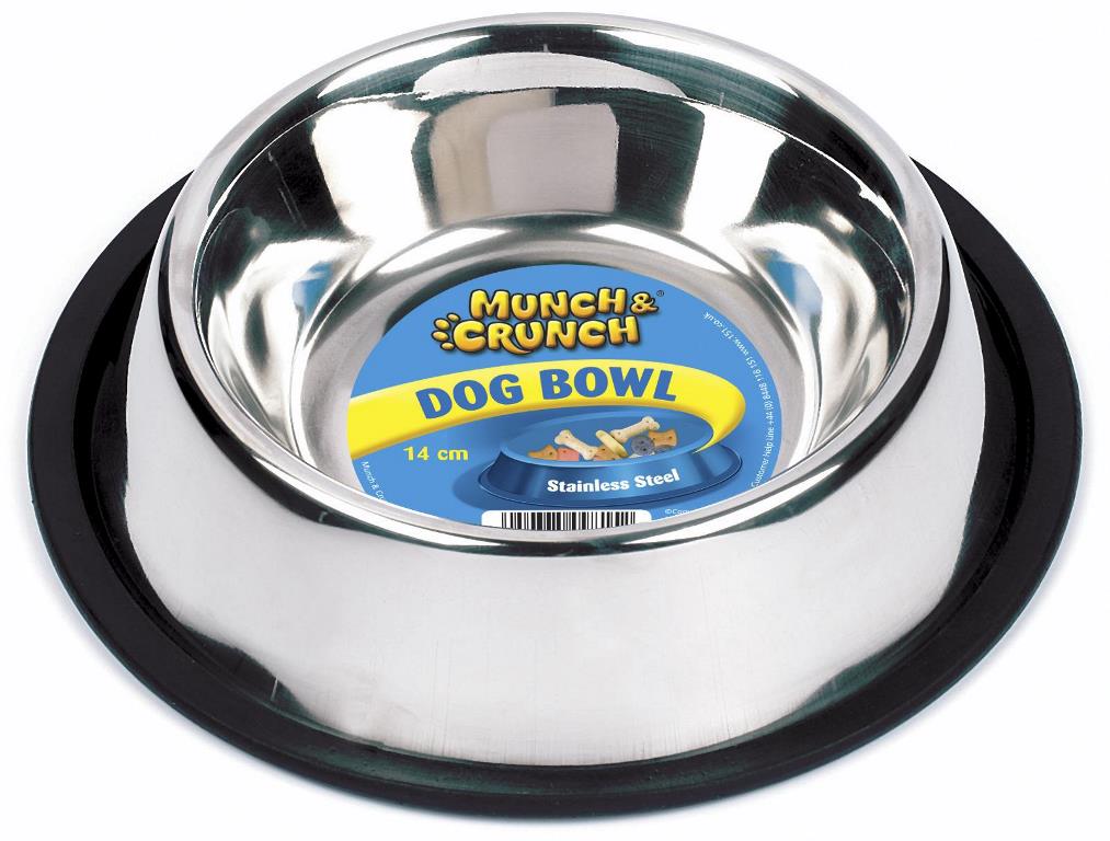 Anti-Skid Dog Bowl Steel 340ml - Click Image to Close