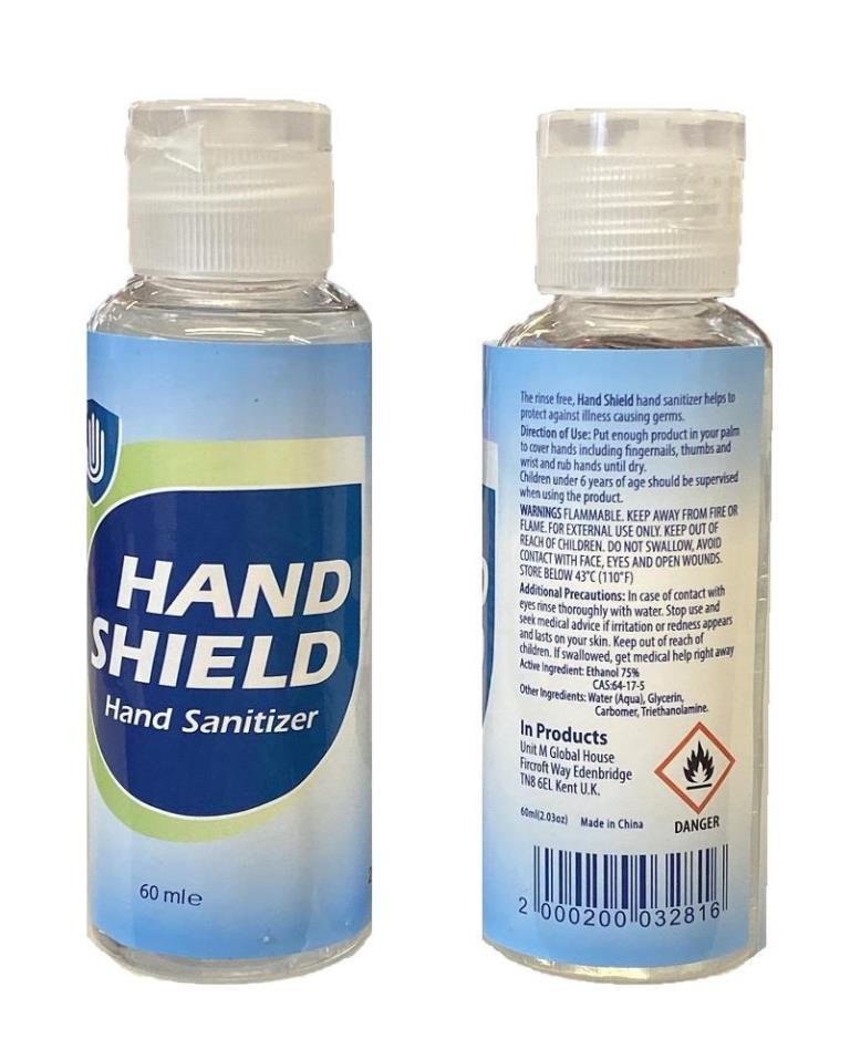 Hand Shield Hand Sanitiser Gel 60ml 70% Alcohol - Click Image to Close