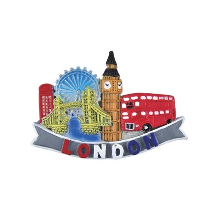 Resin Fridge Magnet- Double London - Click Image to Close