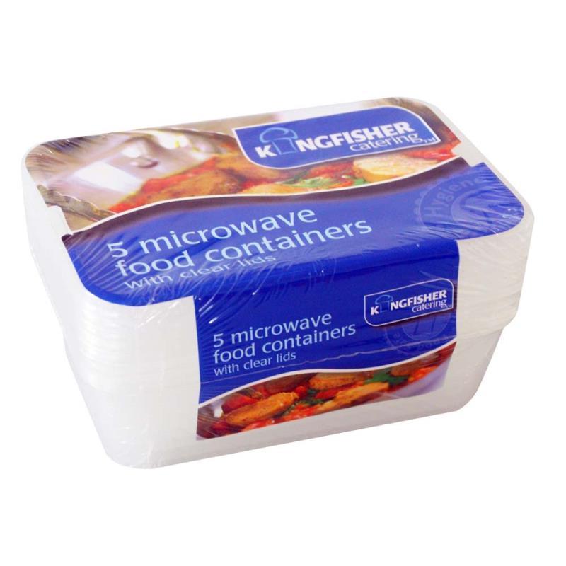Microwave Food Containers With Lids 5 Pack - Click Image to Close