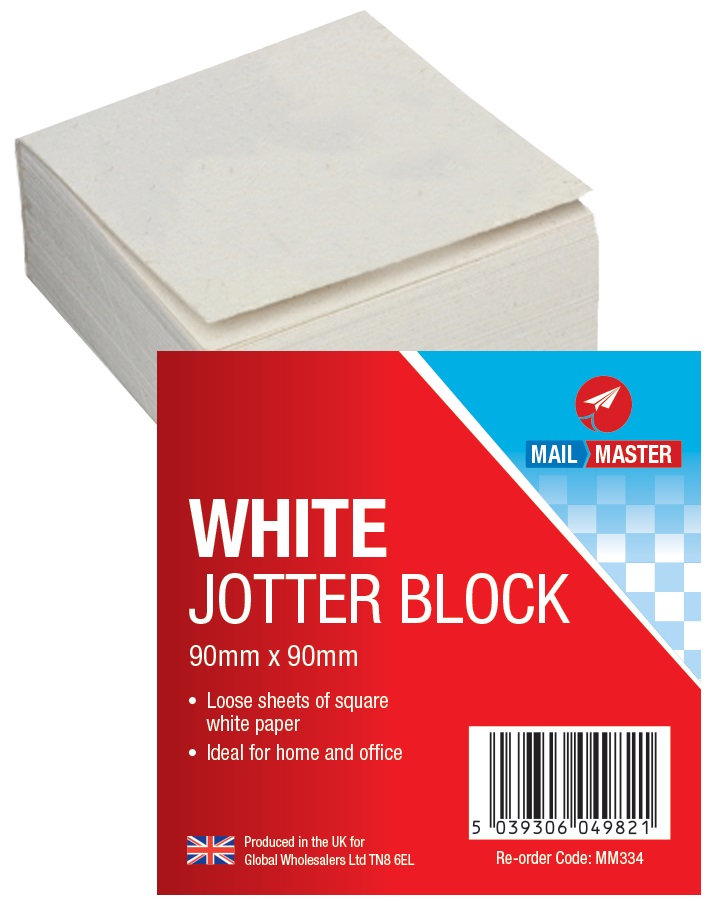 Mail Master White Jotter Block 300 Sheets - Click Image to Close