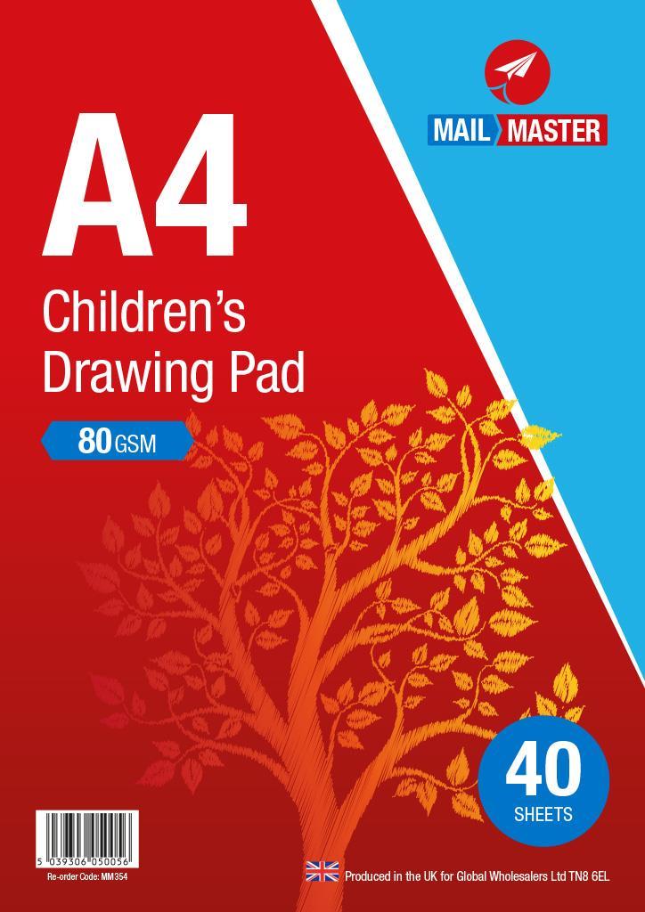 Mail Master A4 Children Drawing Pad 80Gsm 40 Sheets - Click Image to Close