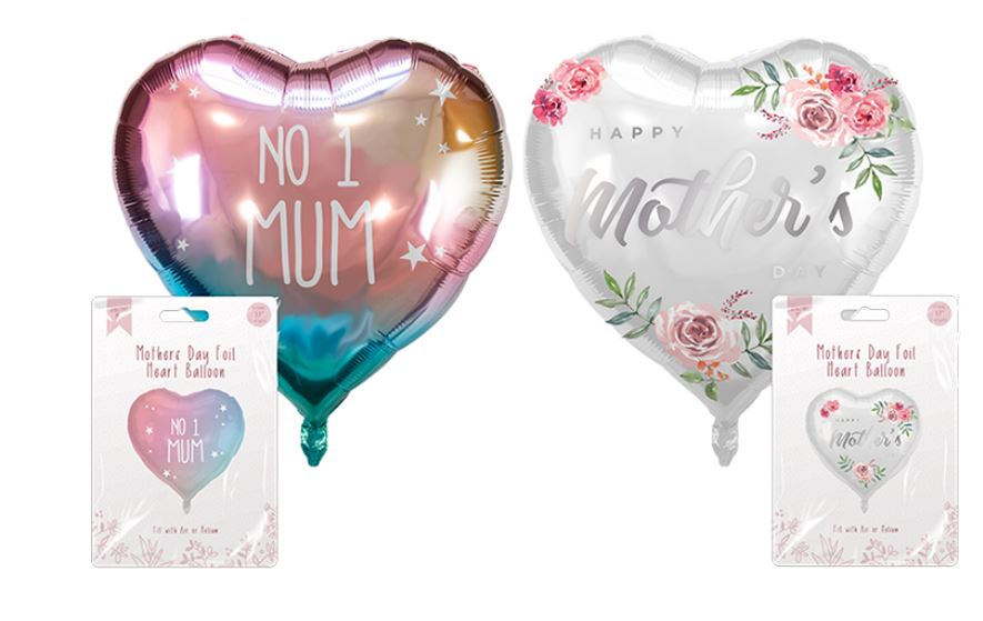 18" Mothers Day Heart Foil Balloon - Click Image to Close