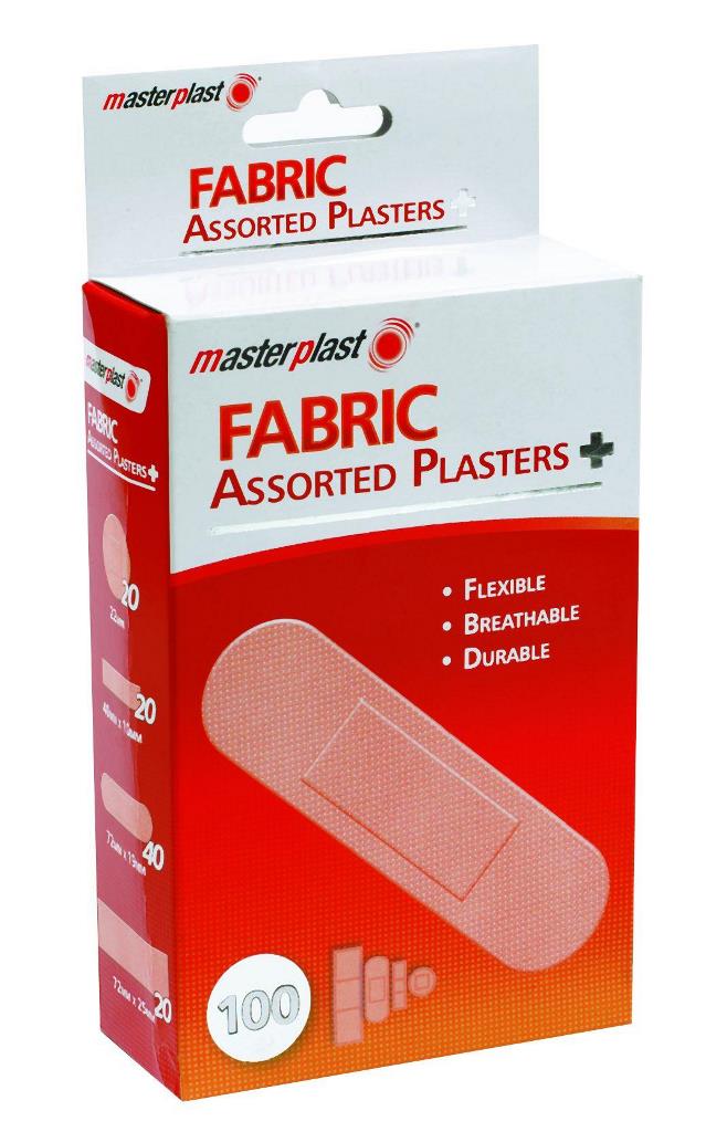Fabric Plasters 100 Pack ( Assorted Sizes ) - Click Image to Close