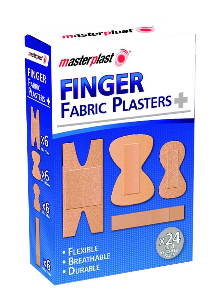 24 Pack Fabric Finger Plasters - Click Image to Close