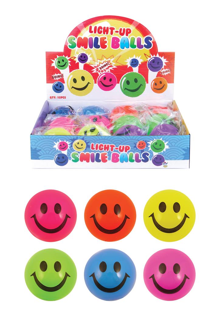 Emoji 5cm Light Up Smiley Ball - Click Image to Close