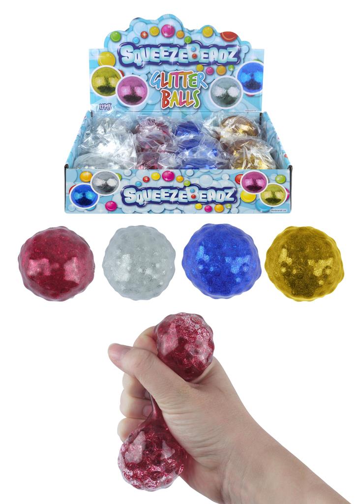 Ball Splat Glitter With Beads 6.5cm - Click Image to Close