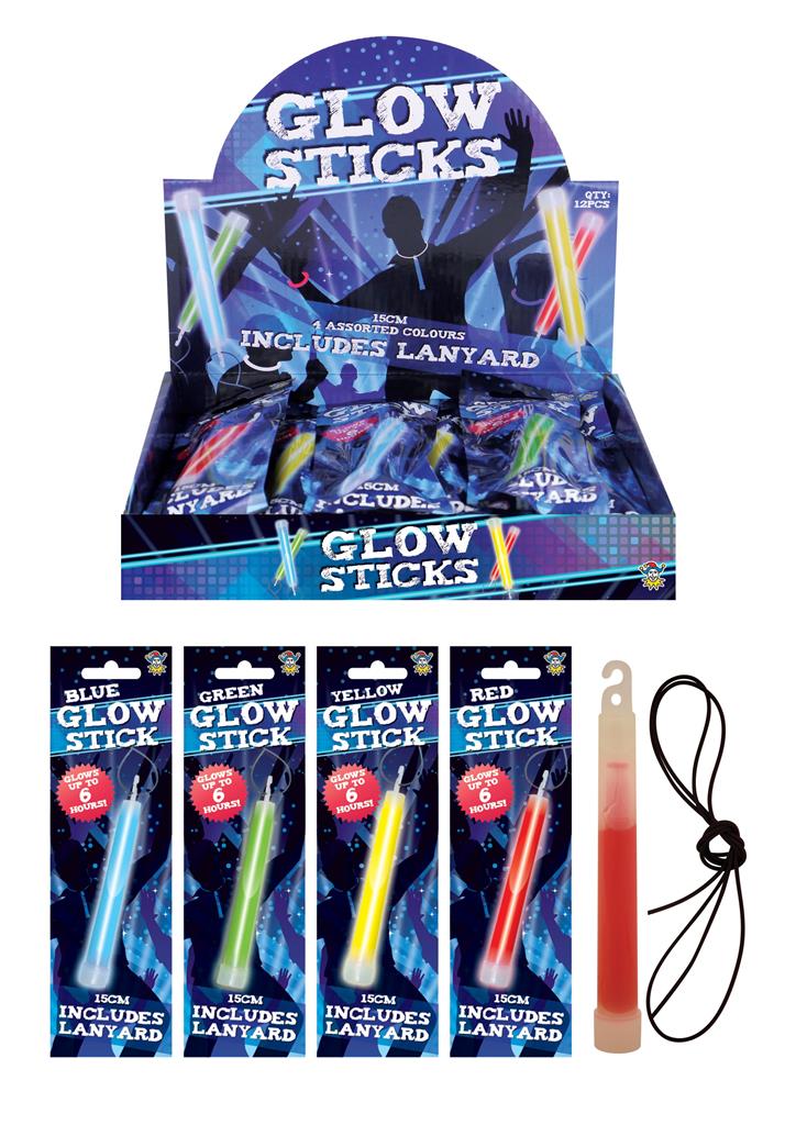 Glow Stick 15cm With Lanyard ( Assorted Colours ) - Click Image to Close