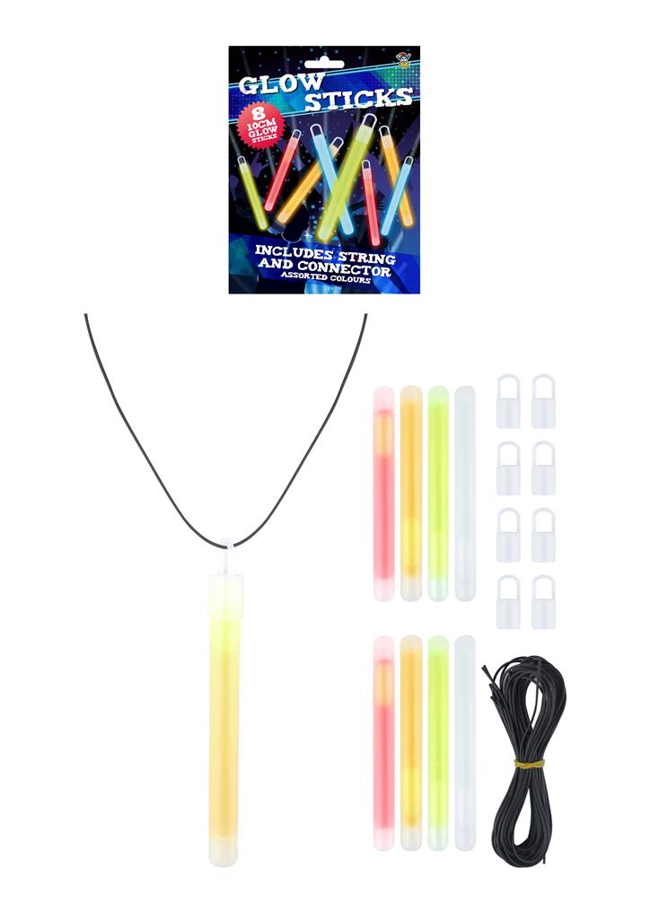 Glow Sticks 8 Pack (10cm) with Lanyards - Click Image to Close