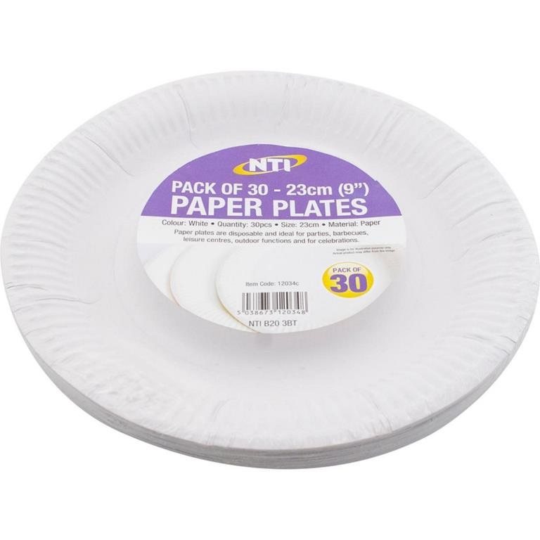 9" (23cm) Dinner Paper Plate 25pk - Click Image to Close