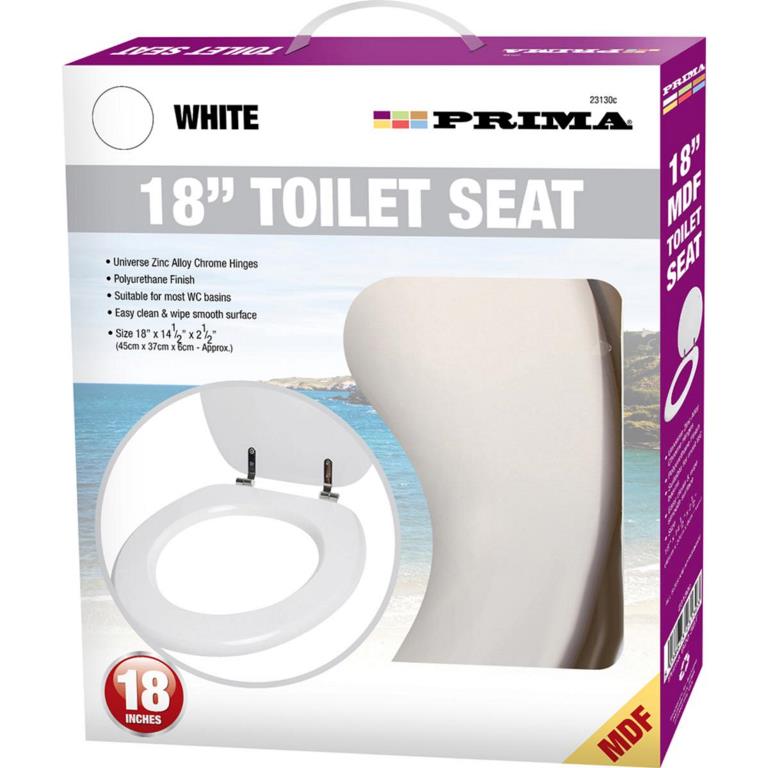 45cm ( 18" ) Mdf White Toilet Seat - Click Image to Close