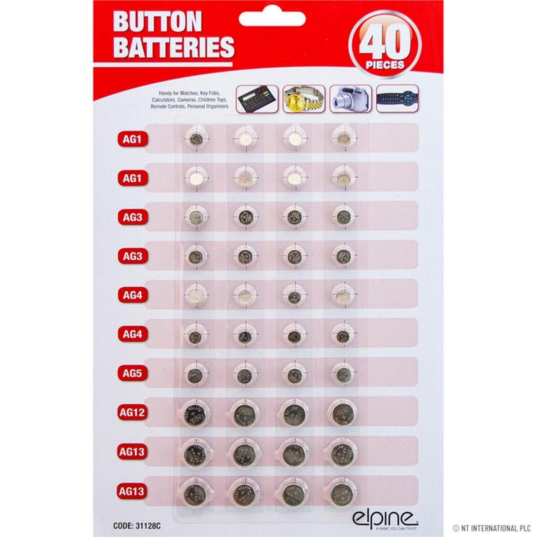 Button Cell Battery 1.5V 40 Pack - Click Image to Close