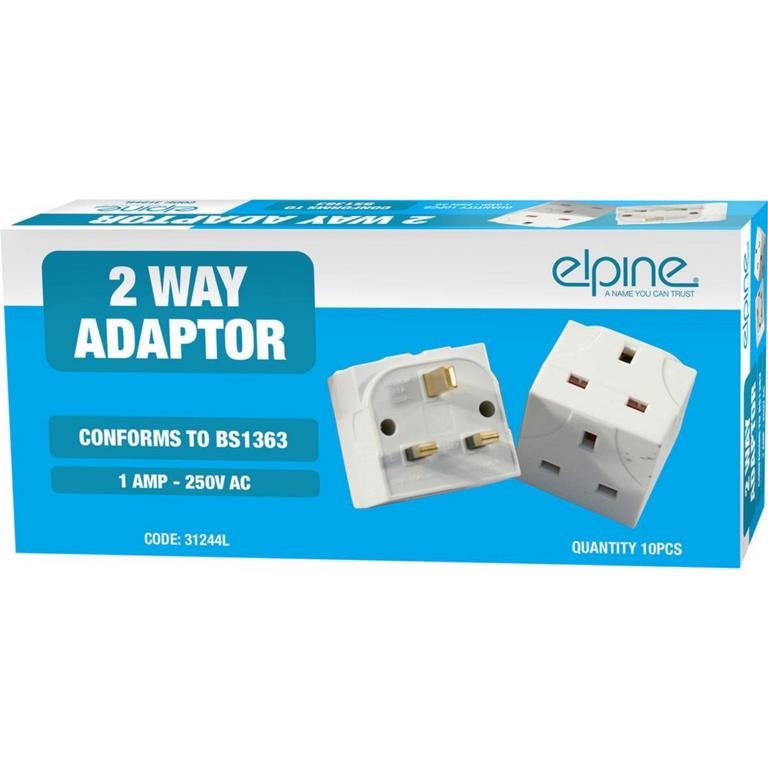 2 Way Adaptor White ( 10 ) - Click Image to Close