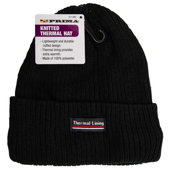 Knitted Polyester Thermal Hat - Click Image to Close