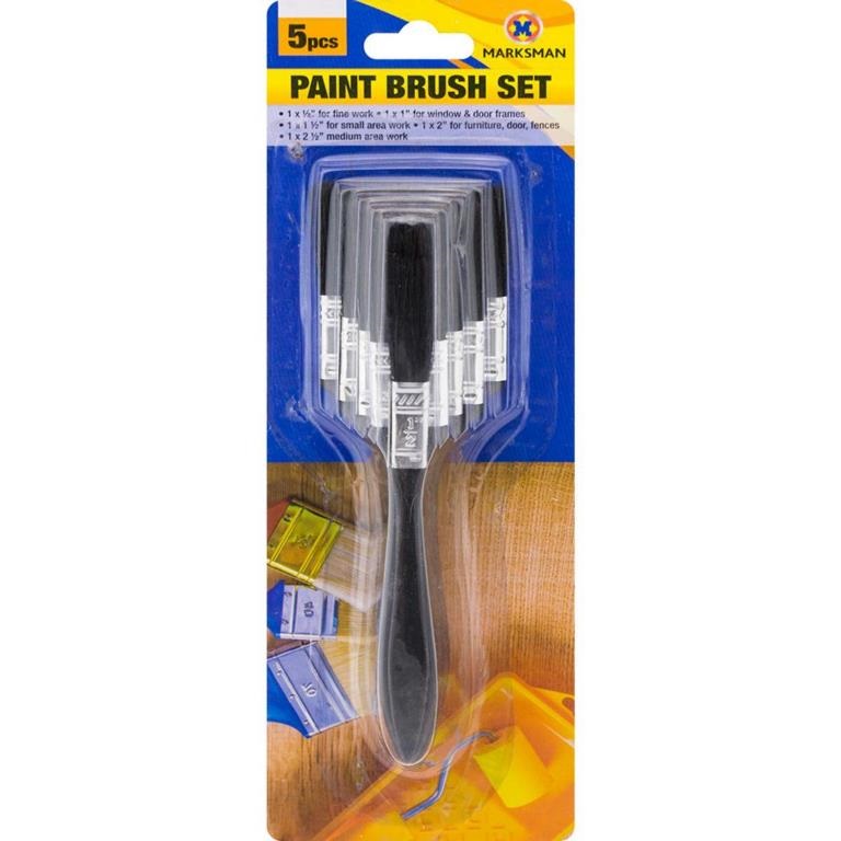 Paint Brush Black 5 Pack - Click Image to Close