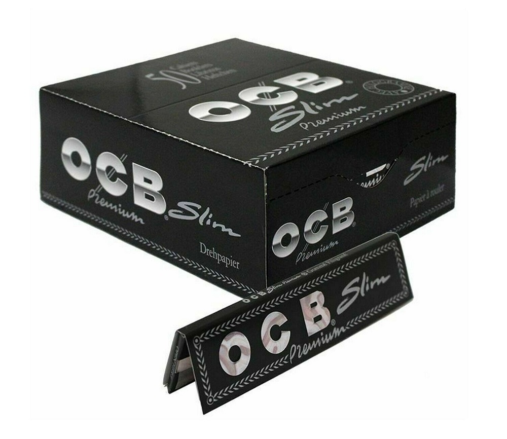 Ocb Black King Size Slim Cigarette Paper 50 Pack - Click Image to Close