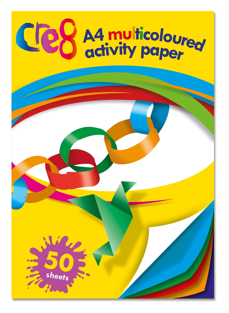 A4 Multi-coloured Activity Paper, 50 sheets - Click Image to Close