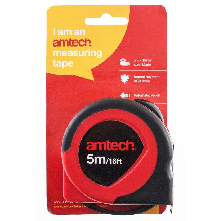 Amtech 5m x 18mm Measuring Tape - Click Image to Close