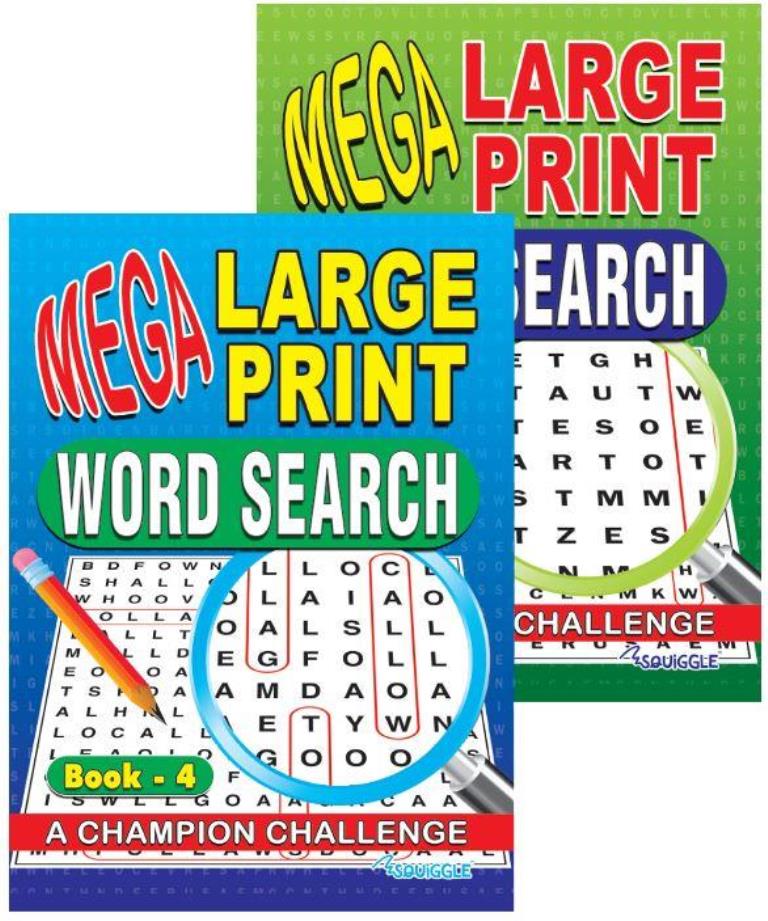 Mega Large Print Word Search Book 3 & 4 - Click Image to Close