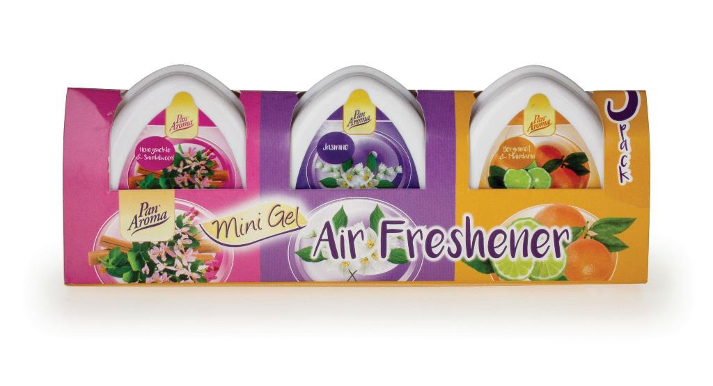 Mini Gel Air Fresh 3 Pack - Bergamot, Hsuckle, Jasmin - Click Image to Close