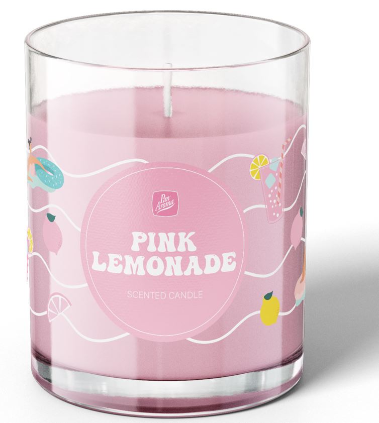 150G Glass Jar Candle With Lid - Pink Lemonade - Click Image to Close